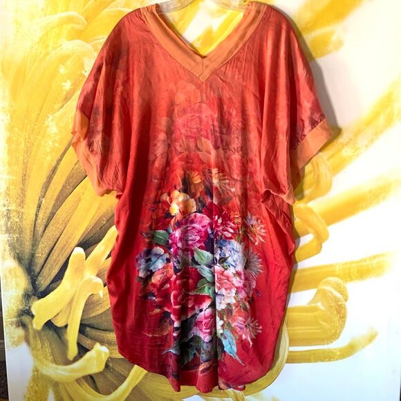 MULBERRY SILK Stretch Tunic (Sz XL) - Picture 2 of 8